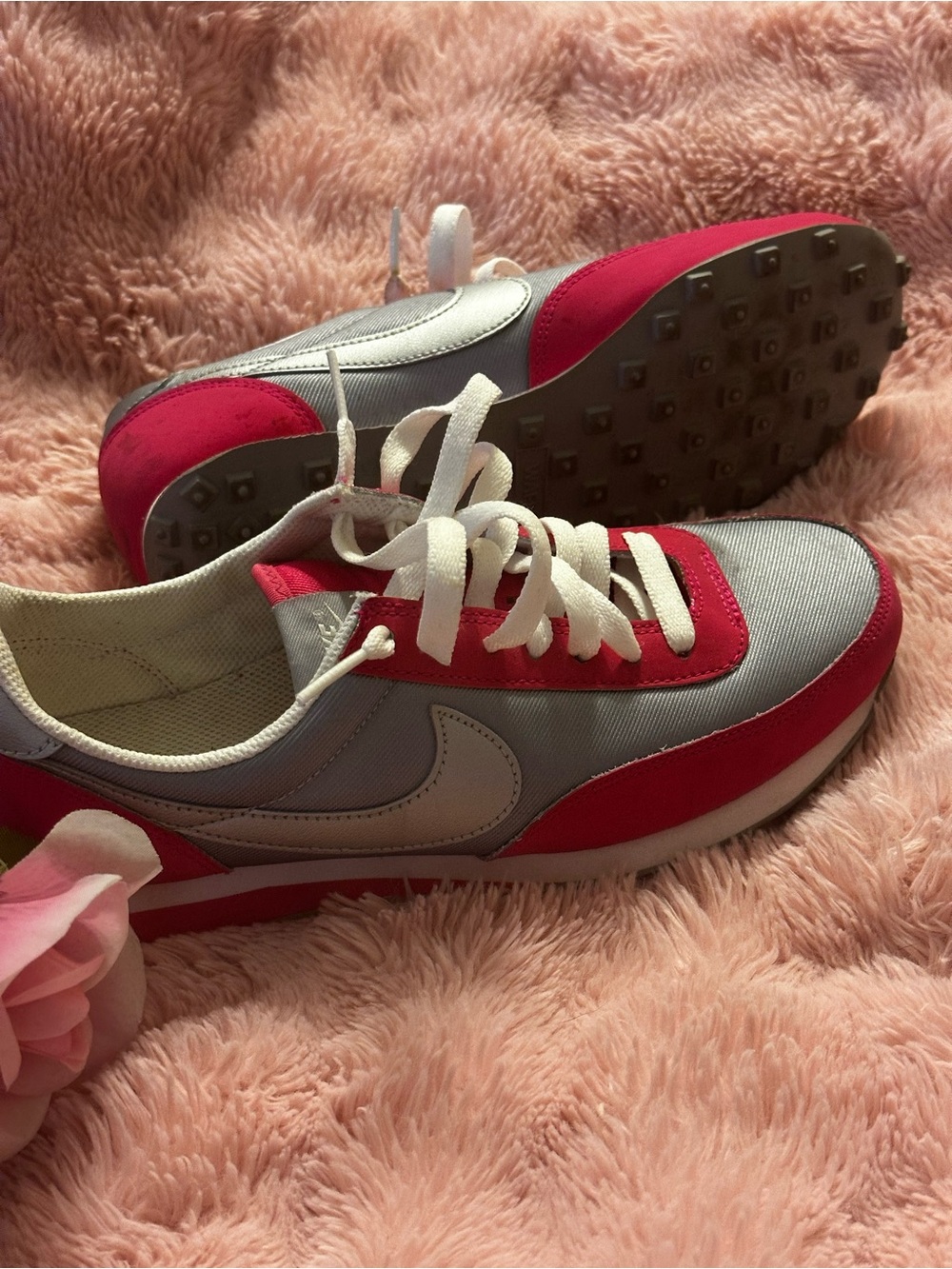 Nike Women’s Runner Sneakers in Pink, Gray and White